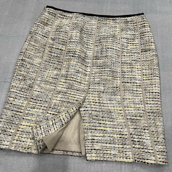 [12]Etcetera Tweed Cotton Blend Knee Panel Pencil Skirt Career - Picture 3 of 5